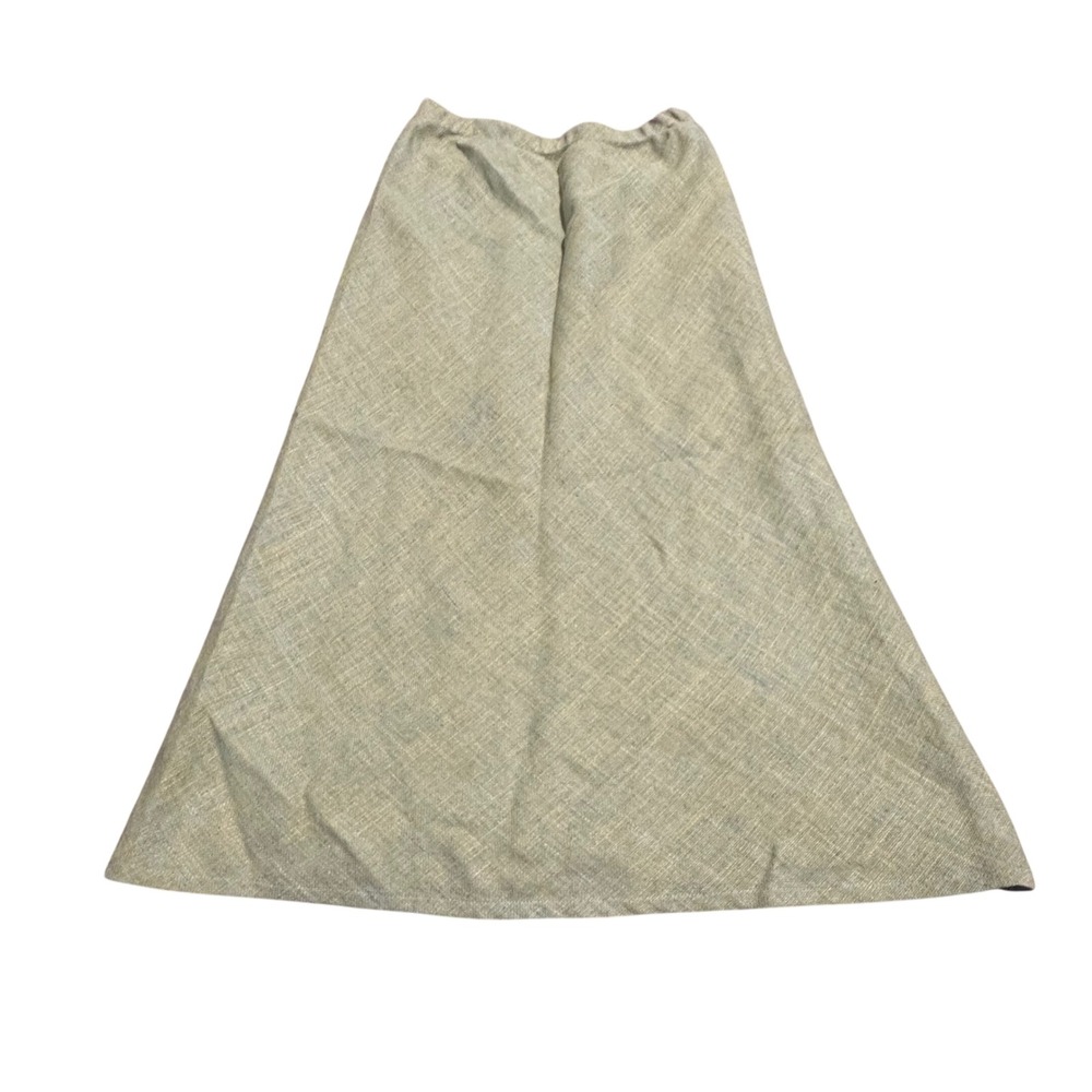 Gerard Darel Linen Wool Silk A-Line Midi Skirt Sage Green Yellow FR‎ 38 US 6